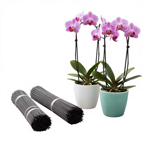 40cm (16inch) Professional Plant Support Set Waterproof & Durable Green Bamboo Flower Sticks for Garden & Greenhouse